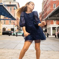 Appaman Chelsea Bow Dress NavyBlue