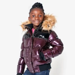 Hot Appaman Kyla Puffer Coat Burgundy/Black