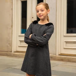 Appaman Blair Bow Dress NoirMicroPlaid