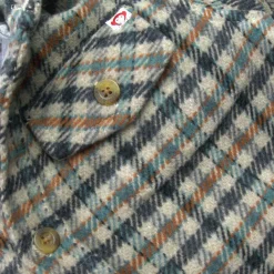 Clearance Appaman Glen Hooded Shirt Beige/TealCheck