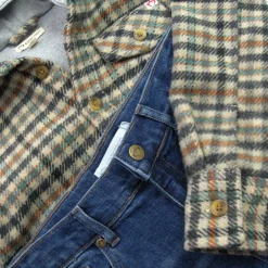 Clearance Appaman Glen Hooded Shirt Beige/TealCheck