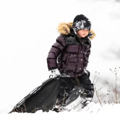 Hot Appaman Kyla Puffer Coat Burgundy/Black