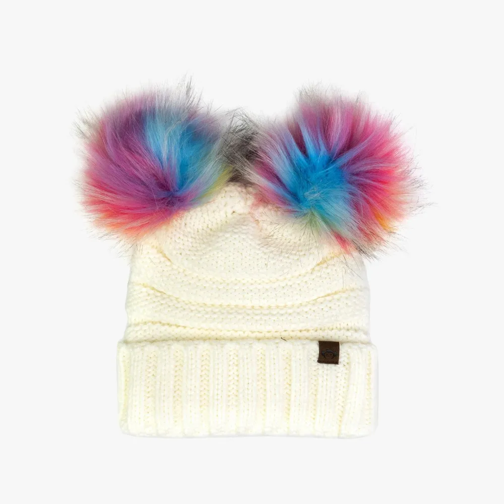 Discount Appaman Mia Faux Fur Pom Beanie WinterWhite