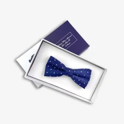 Online Appaman Silk Bow Tie White/BlueDots