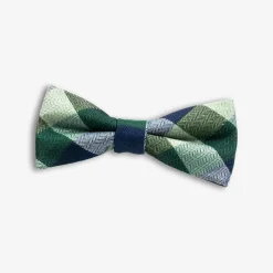 Outlet Appaman Silk Bow Tie Navy/GreenGingham