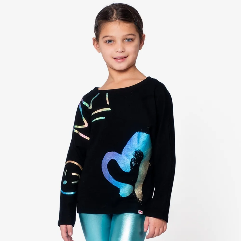 Sale Appaman Slouchy Sweatshirt Graffiti
