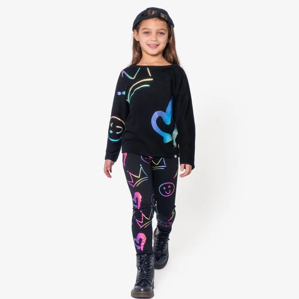 Sale Appaman Slouchy Sweatshirt Graffiti