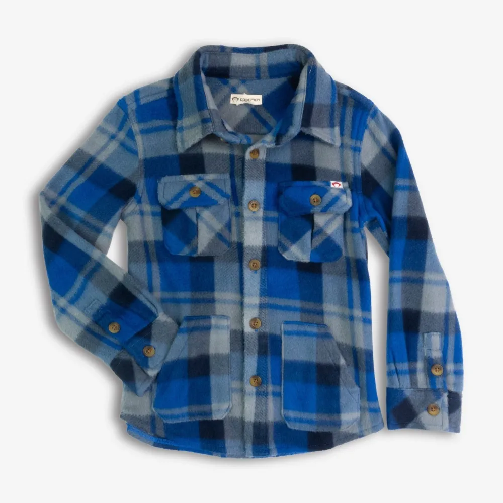 Online Appaman Snow Fleece Shirt Blue/TaupePlaid