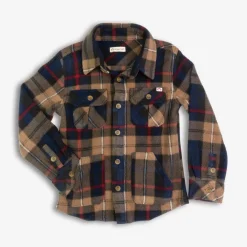 New Appaman Snow Fleece Shirt Navy/KhakiPlaid