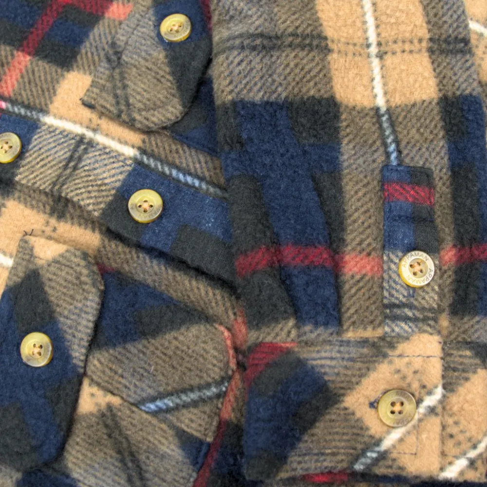 New Appaman Snow Fleece Shirt Navy/KhakiPlaid