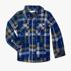 Outlet Appaman Snow Fleece Shirt Olive/NavyPlaid