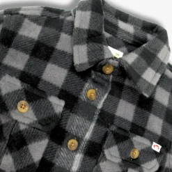 Outlet Appaman Snow Fleece Shirt Grey/BlackCheck
