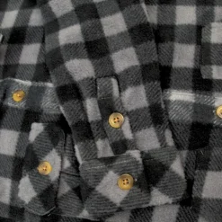 Outlet Appaman Snow Fleece Shirt Grey/BlackCheck