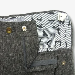 Hot Appaman Stretchy Suit Pant NoirMicroPlaid